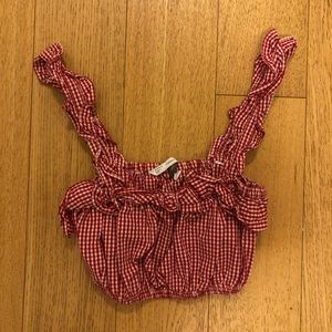 Zara checkered cropped top